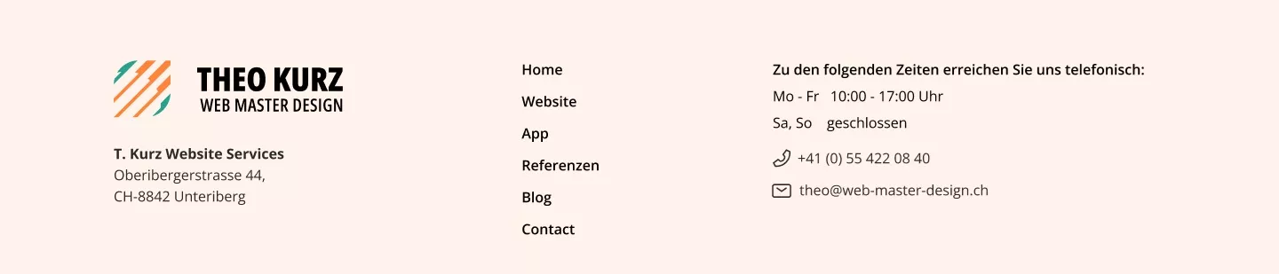 Footer THEO KURZ WEBMASTER DESIGN